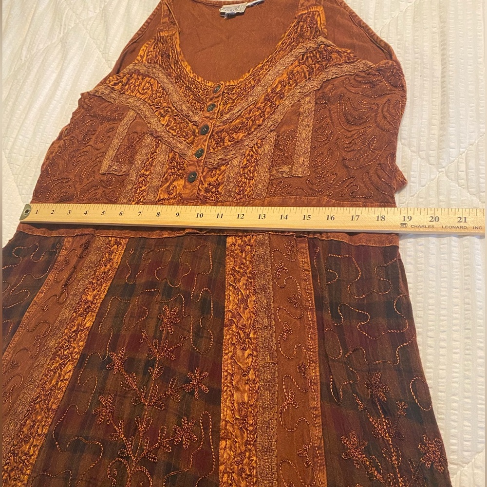 Bohemian Patchwork Sleeveless Dress - Picture 6 of 13